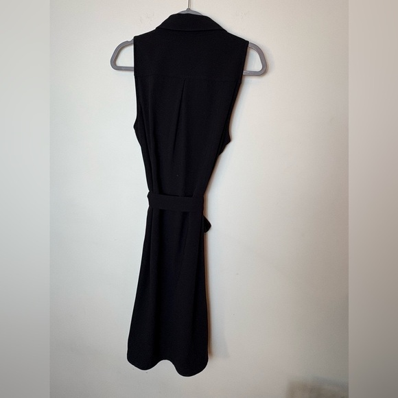 Black Midi Shirt Dress with tie belt EUC - Picture 8 of 11